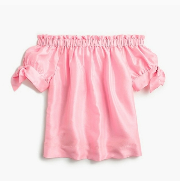 J. Crew Tops - J. Crew pink off shoulder silk top
